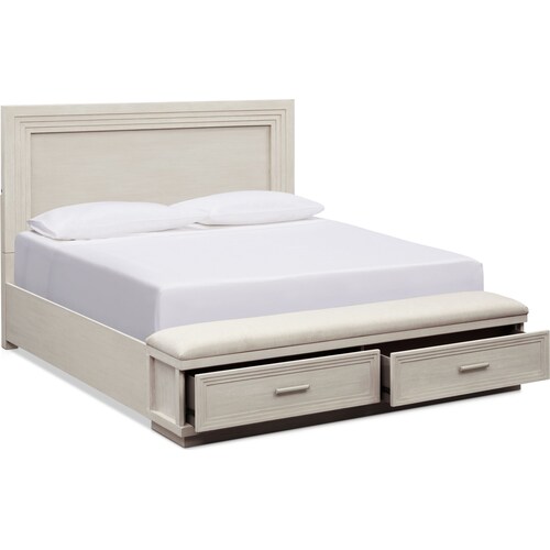 Arielle Queen Storage Bed - Parchmen