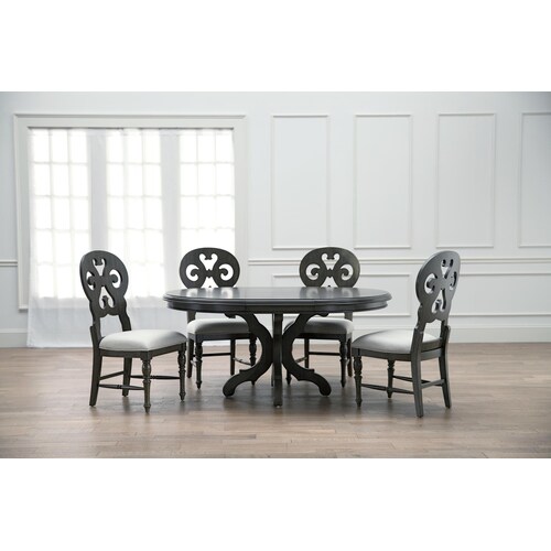 Charleston Scroll-Back Dining Chair - Gra