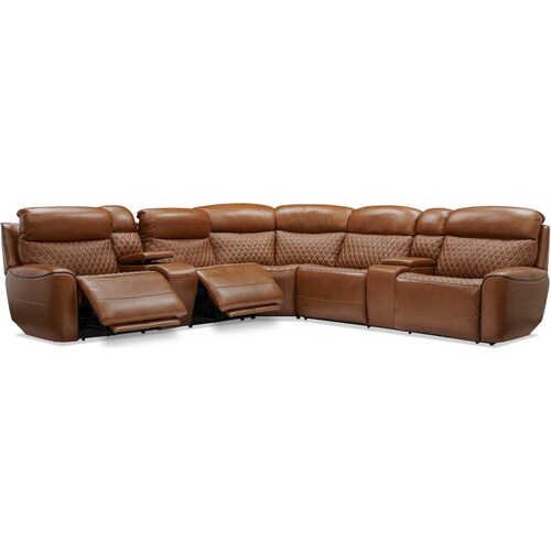 Cabrera 7-Piece Dual-Power Sectional With Console - Brow