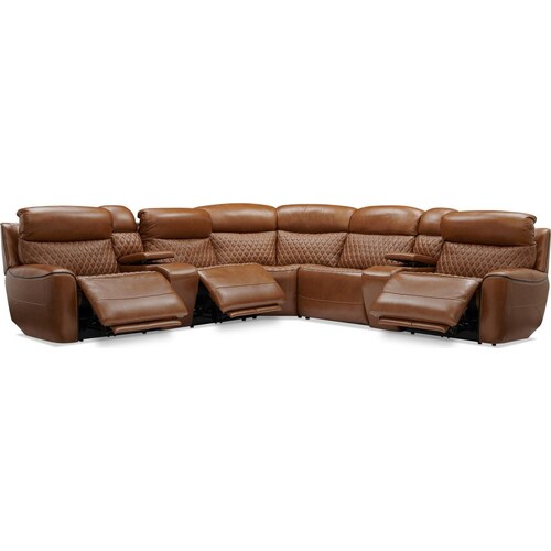 Cabrera 7-Piece Dual-Power Sectional With Console - Brow