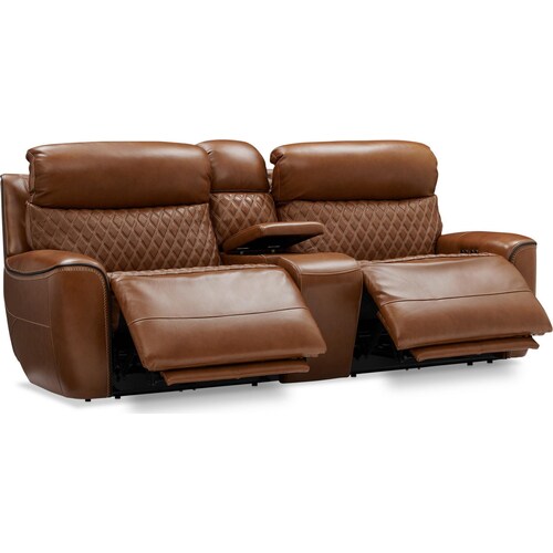 Cabrera Dual-Power Loveseat With Console - Brow