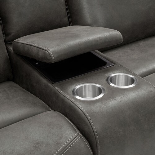 Laredo Dual-Power Reclining Loveseat - Gra