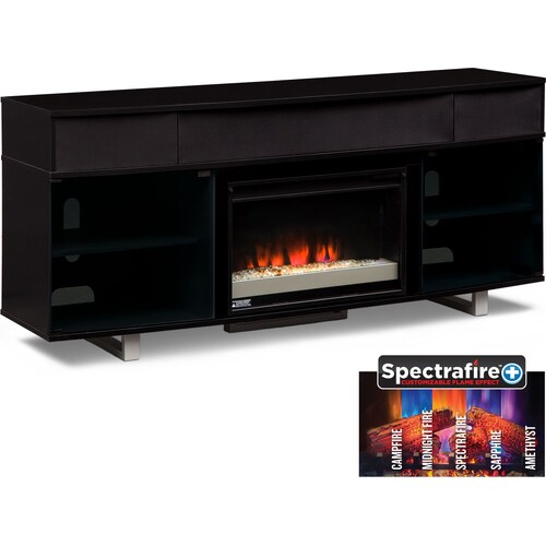 Pacer 72 Contemporary Fireplace TV Stand with Sound Bar - Bac