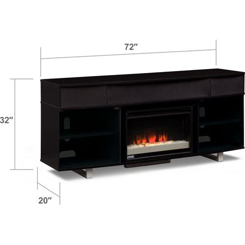 Pacer 72 Contemporary Fireplace TV Stand with Sound Bar - Bac