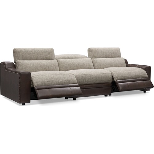 Bridgeport 3-Piece Dual-Power Reclining Sofa - Brow