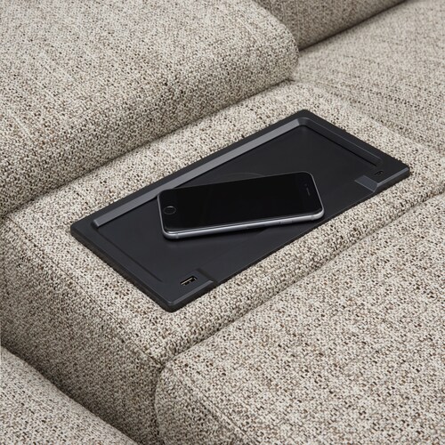 Bridgeport 6-Piece Dual-Power Reclining Sectional with 3 Reclining Seats - Brow