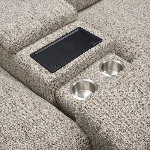 Bridgeport 6-Piece Dual-Power Reclining Sectional with 3 Reclining Seats - Brow