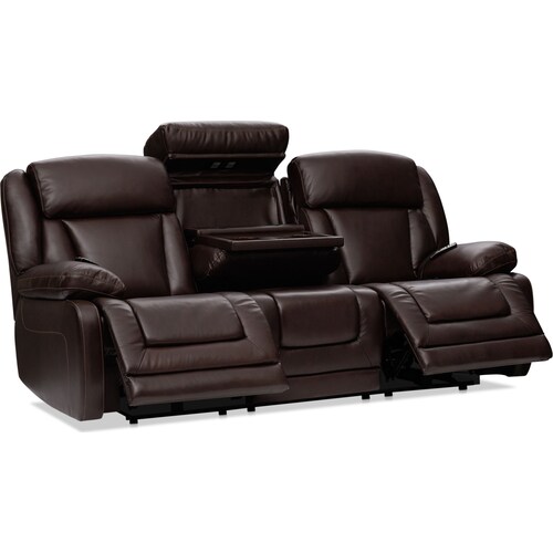 Palermo Triple-Power Reclining Sofa and Loveseat Set - Brown
