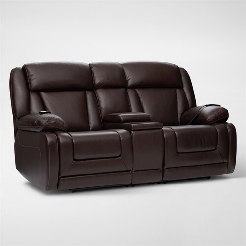 Palermo Triple-Power Reclining Sofa and Loveseat Set - Brown