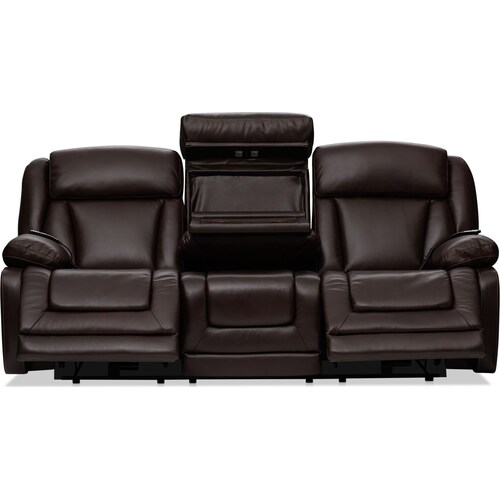 Palermo Triple-Power Reclining Sofa and Loveseat Set - Brown