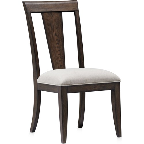 Asheville Rectangle Extendable Dining Table with 6 Splat-Back Side Chairs and 2 Host Chairs - Tobac