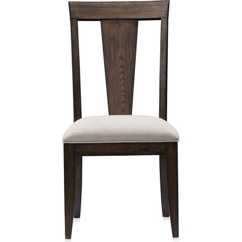 Asheville Round Extendable Dining Table with 4 Splat-Back Side Chairs - Tobacc 4 Asheville Round Extendable Dining Table with 4 Splat-Back Side Chairs - Tobacc