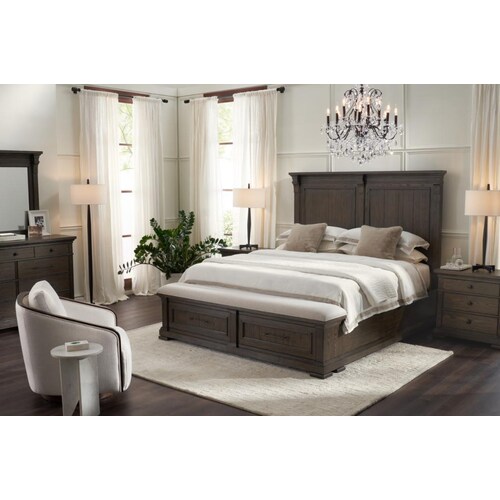 Asheville Queen Storage Bed - Tobacc