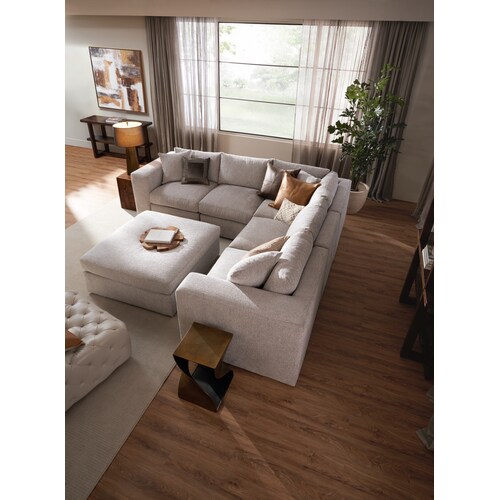 Collin 5-Piece Foam Comfort Sectional and Ottoman - Burmese Granit