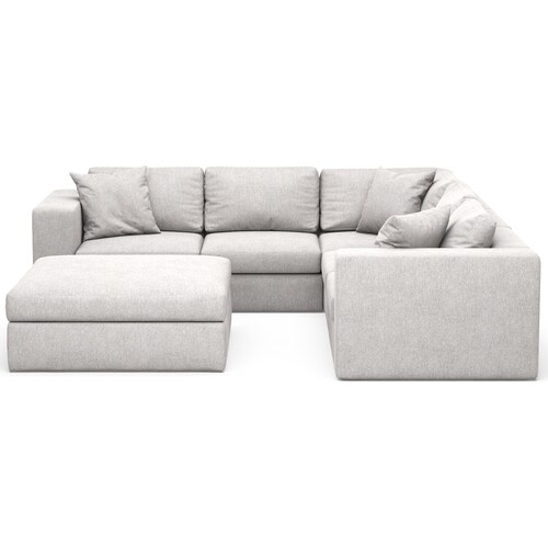 Collin 5-Piece Foam Comfort Sectional and Ottoman - Burmese Granit