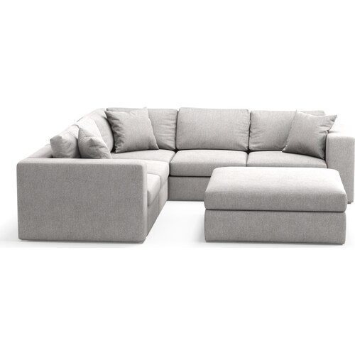 Collin 5-Piece Foam Comfort Sectional and Ottoman - Burmese Granit