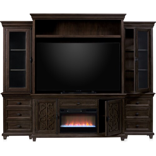 Charthouse Entertainment Wall with Contemporary Fireplace - Charcoa 3 Charthouse Entertainment Wall with Contemporary Fireplace - Charcoa
