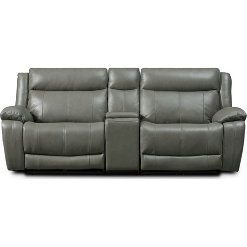 Vince 3-Piece Dual-Power Reclining Sofa with Console - Gra