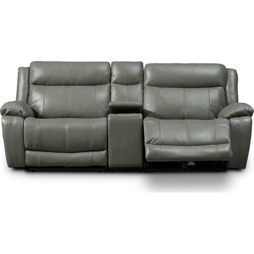 Vince 3-Piece Dual-Power Reclining Sofa with Console - Gra