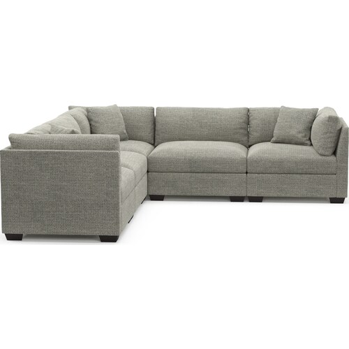 Beckham Foam Comfort 5-Piece Sectional - Pandora Peppe