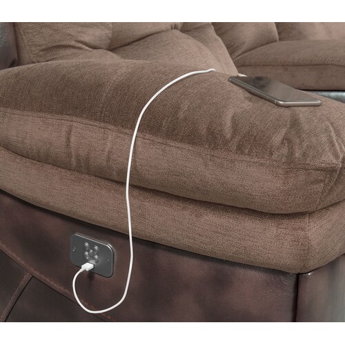 Tacoma Dual-Power Reclining Loveseat - Brow
