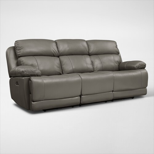 Monte Carlo Dual-Power Reclining Sofa and Recliner Set - Gra