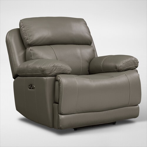 Monte Carlo Dual-Power Reclining Sofa and Recliner Set - Gra