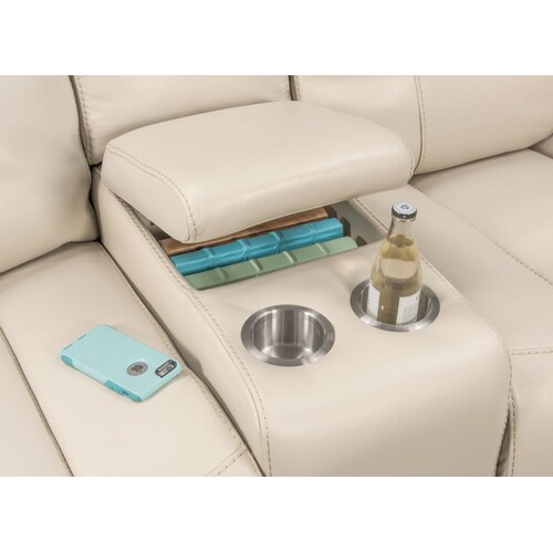Monte Carlo Dual-Power Reclining Loveseat - Crea 11 Monte Carlo Dual-Power Reclining Loveseat - Crea