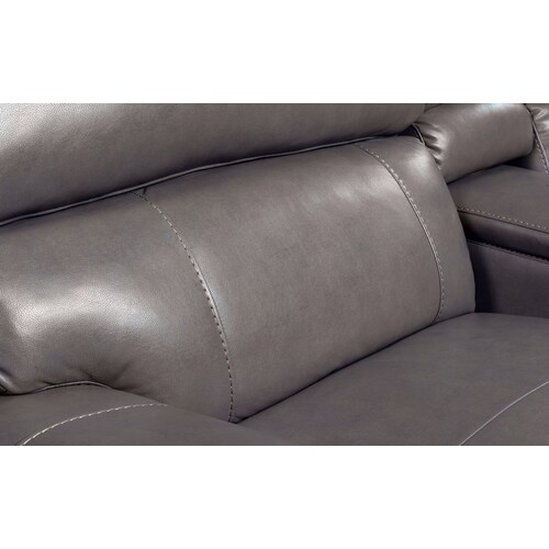 Newport 3-Piece Dual-Power Reclining Sectional with Right-Facing Chaise - Gra 5 Newport 3-Piece Dual-Power Reclining Sectional with Right-Facing Chaise - Gra