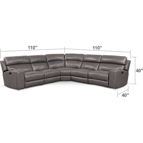 Newport 5-Piece Dual-Power Reclining Sectional with 2 Reclining Seat 8 Newport 5-Piece Dual-Power Reclining Sectional with 2 Reclining Seat
