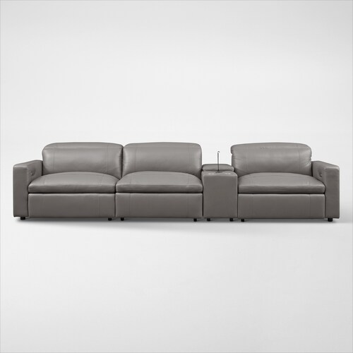 Happy 4-Piece Dual-Power Reclining Sofa - Gra