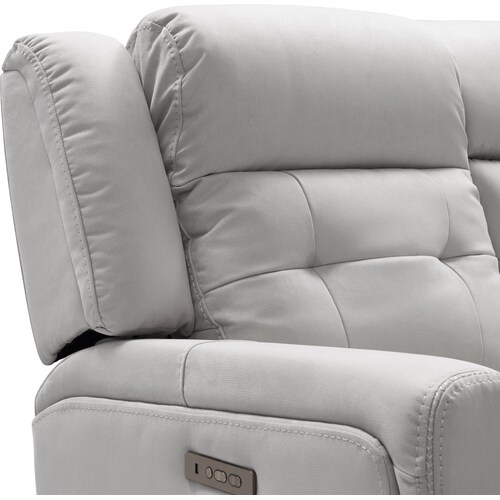 Damen Dual-Power Reclining Sofa with Drop-down Table - Light Gra 10 Damen Dual-Power Reclining Sofa with Drop-down Table - Light Gra