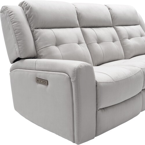 Damen Dual-Power Reclining Sofa with Drop-down Table - Light Gra 11 Damen Dual-Power Reclining Sofa with Drop-down Table - Light Gra