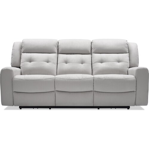 Damen Dual-Power Reclining Sofa with Drop-down Table - Light Gra 5 Damen Dual-Power Reclining Sofa with Drop-down Table - Light Gra