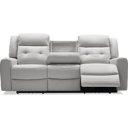 Damen Dual-Power Reclining Sofa with Drop-down Table - Light Gra 6 Damen Dual-Power Reclining Sofa with Drop-down Table - Light Gra