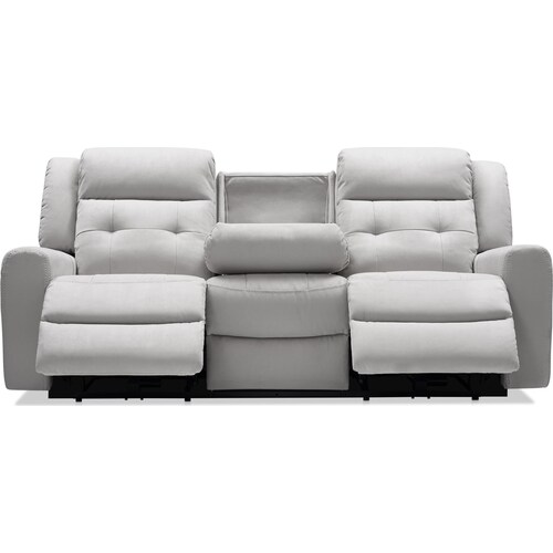 Damen Dual-Power Reclining Sofa with Drop-down Table - Light Gra 7 Damen Dual-Power Reclining Sofa with Drop-down Table - Light Gra