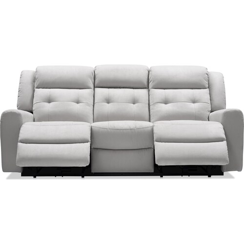 Damen Dual-Power Reclining Sofa with Drop-down Table - Light Gra 8 Damen Dual-Power Reclining Sofa with Drop-down Table - Light Gra