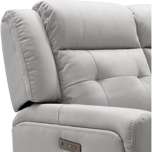 Damen Dual-Power Reclining Sofa with Drop-down Table - Light Gra 9 Damen Dual-Power Reclining Sofa with Drop-down Table - Light Gra