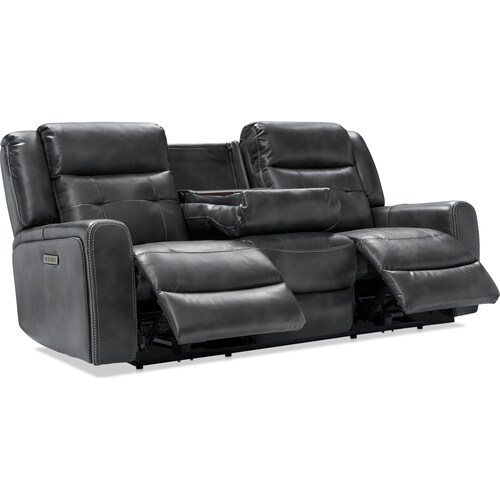 Damen Dual-Power Reclining Sofa and Loveseat - Charcoa 5 Damen Dual-Power Reclining Sofa and Loveseat - Charcoa