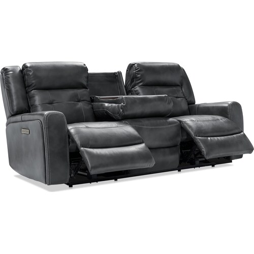 Damen Dual-Power Reclining Sofa, Loveseat, and Recliner - Charcoa 6 Damen Dual-Power Reclining Sofa, Loveseat, and Recliner - Charcoa