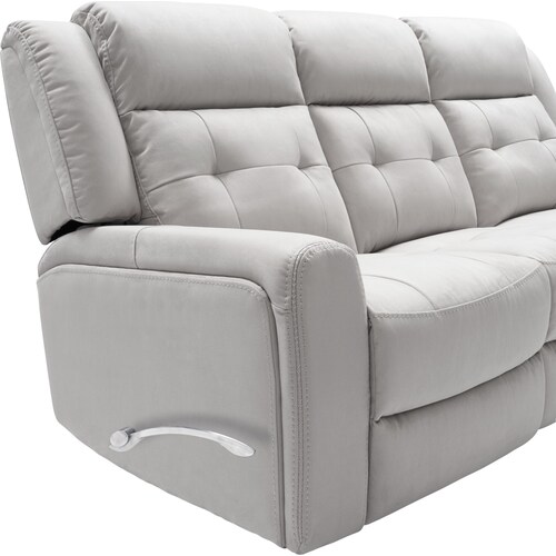 Damen Manual Reclining Gliding Sofa with Drop-down Table - Light Gra 7 Damen Manual Reclining Gliding Sofa with Drop-down Table - Light Gra