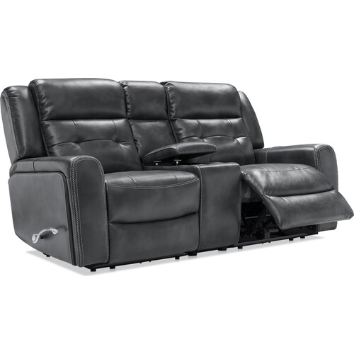 Damen 3-Piece Manual Reclining Gliding Loveseat with Console - Charcoa