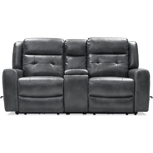Damen 3-Piece Manual Reclining Gliding Loveseat with Console - Charcoa 3 Damen 3-Piece Manual Reclining Gliding Loveseat with Console - Charcoa