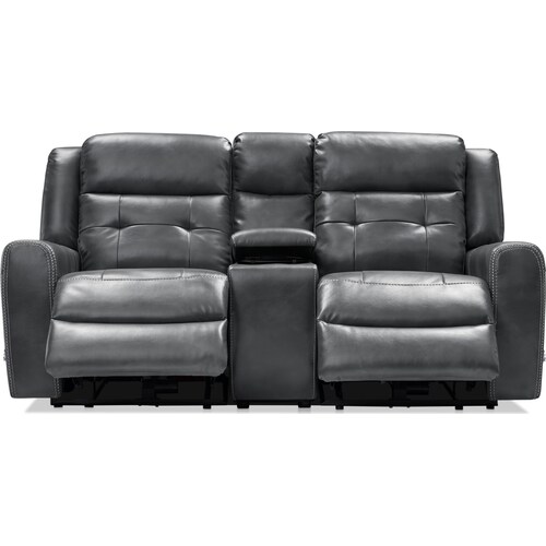 Damen 3-Piece Manual Reclining Gliding Loveseat with Console - Charcoa 5 Damen 3-Piece Manual Reclining Gliding Loveseat with Console - Charcoa