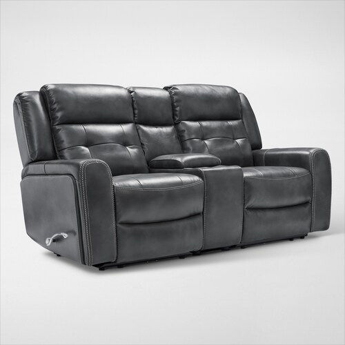 Damen Manual Reclining Gliding Sofa and Loveseat - Charcoa