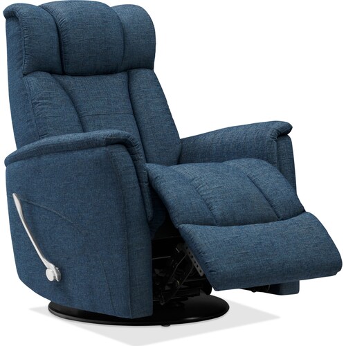 Saxton Swivel Manual Recliner - Blue