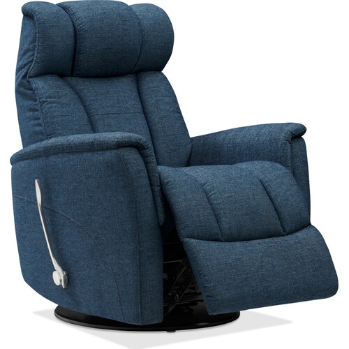 Saxton Swivel Manual Recliner - Blue