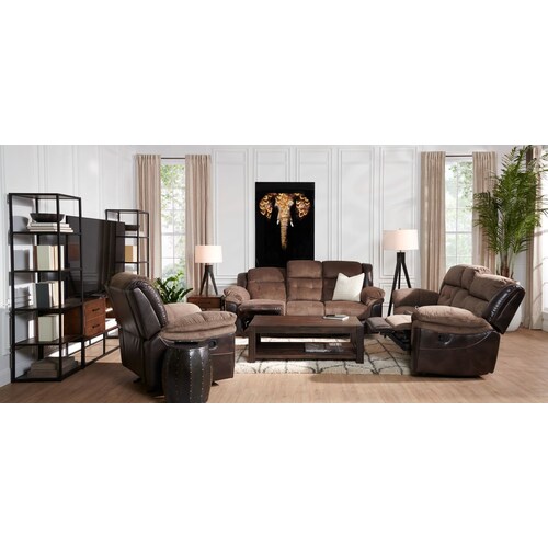 Tacoma Manual Reclining Sofa and Glider Recliner Set - Brow