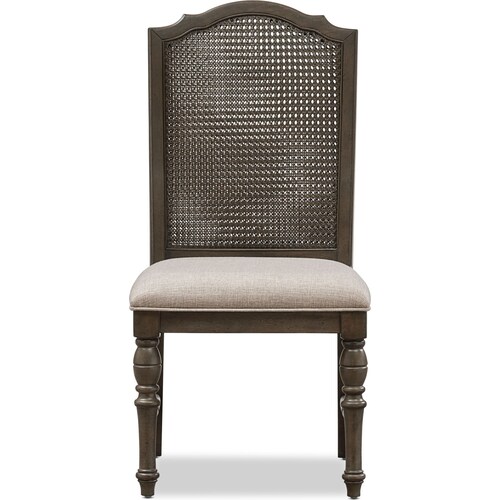 Charleston Cane Back Dining Chair - Gray