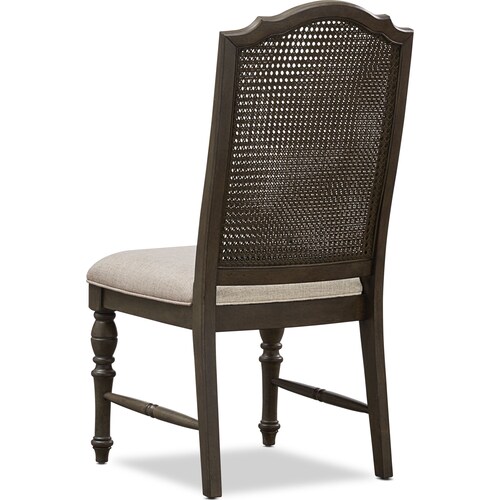 Charleston Cane Back Dining Chair - Gray 3 Charleston Cane Back Dining Chair - Gray